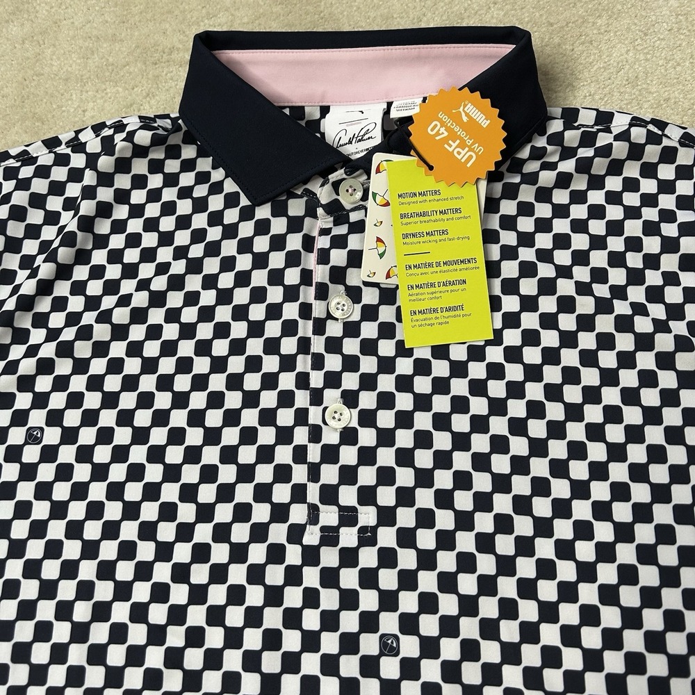 Puma Arnold Palmer Polo Shirt Men's L Stretch Performance Golf Umbrellas UPF40